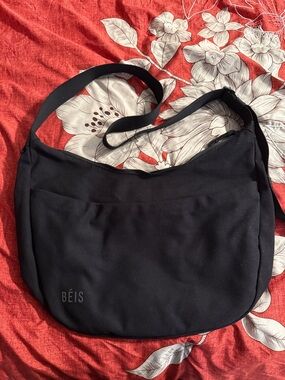 BEIS Black Carryall Crossbody Bag